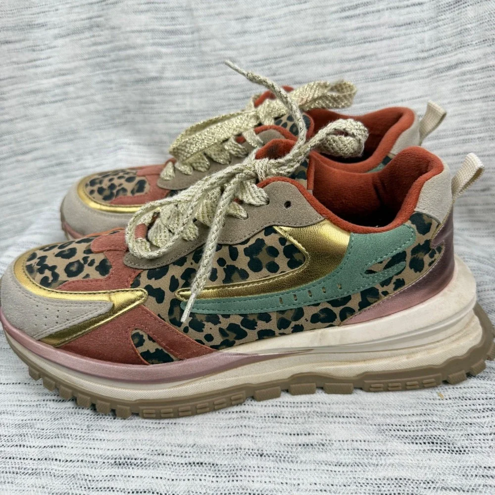 Blowfish Malibu Leo Leopard Print Sneakers Colorful Streetwear 7 Festival Pastel
